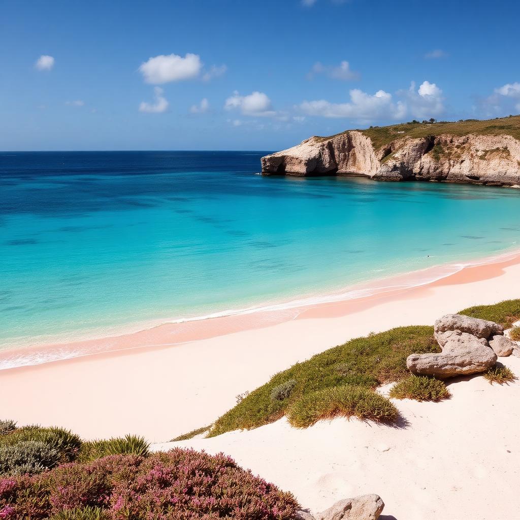 Pink-sand beach and turquoise water at Horseshoe Bay, Bermuda